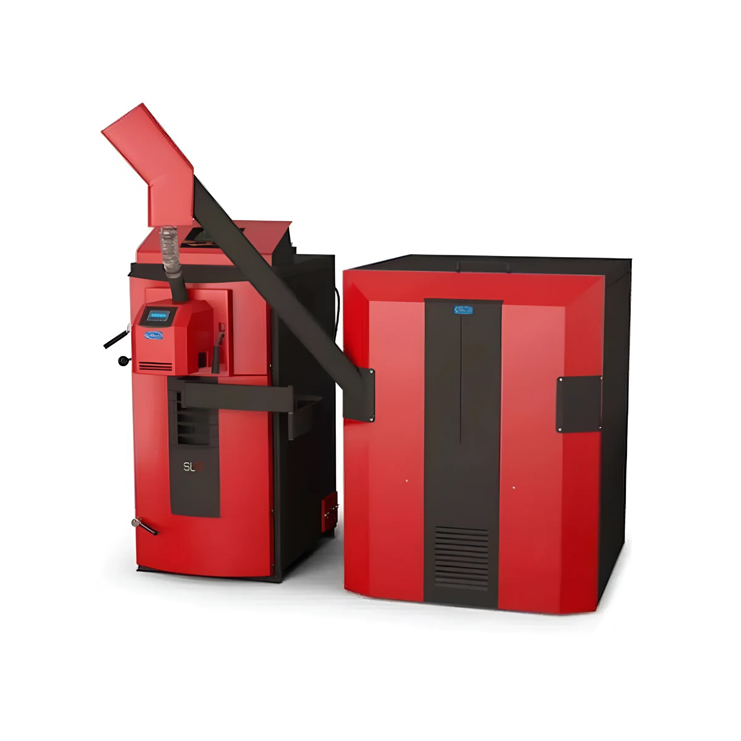 Red und schwarzes Pelletskesselsystem mit Pufferspeicher, kompatibel mit Attack SLX Kombi20