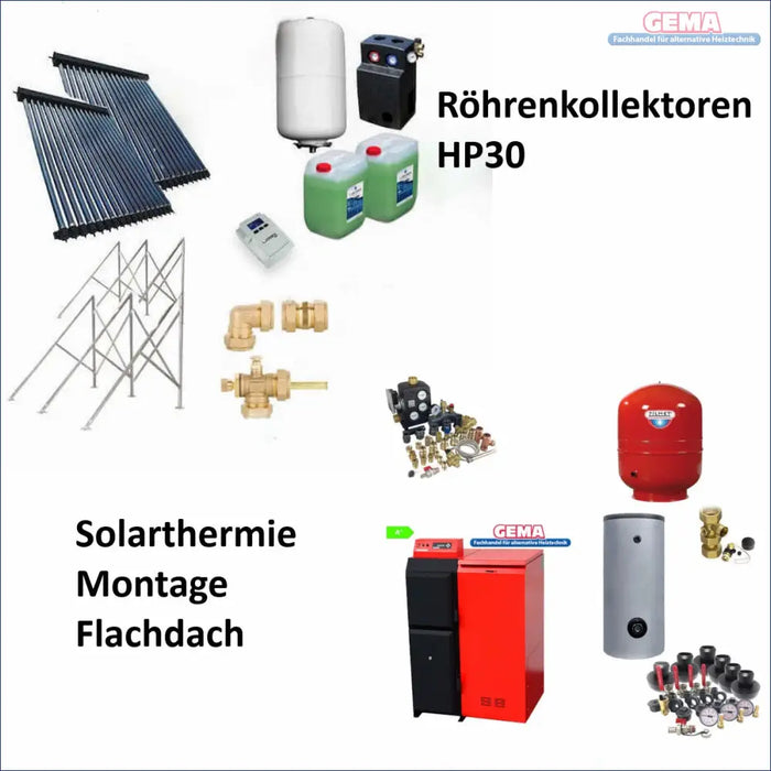 Solarthermische Systemkomponenten für Pelletheizung Komplettpaket mit Thermoflux Pelling ECO 25