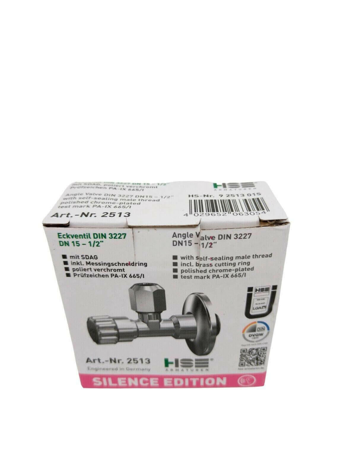 Selbstdichtendes Eckventil Messing verchromt mit Prüfzeichen PA - IX665 - GEMA Shop