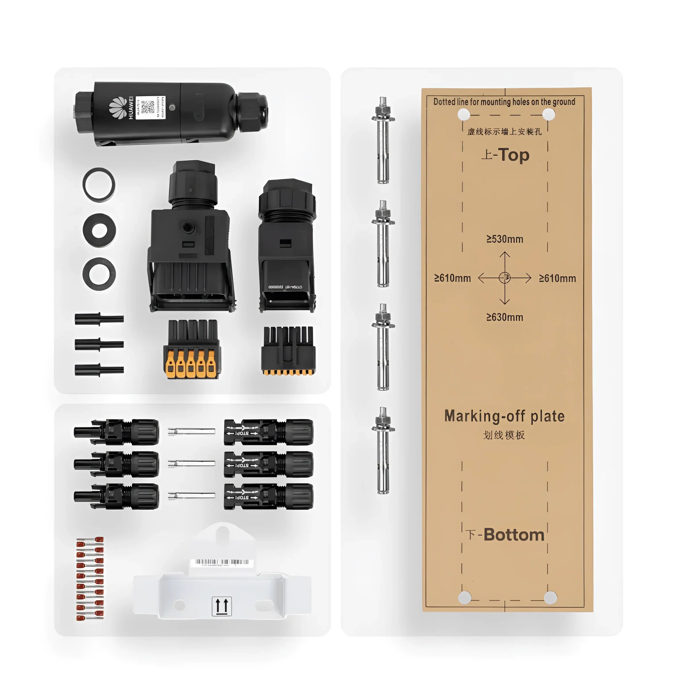 Solarpanel-Installation Kit für PV Komplettpaket Huawei 8kW, Vertex S+ black mit Sun2000-8KTL-M1