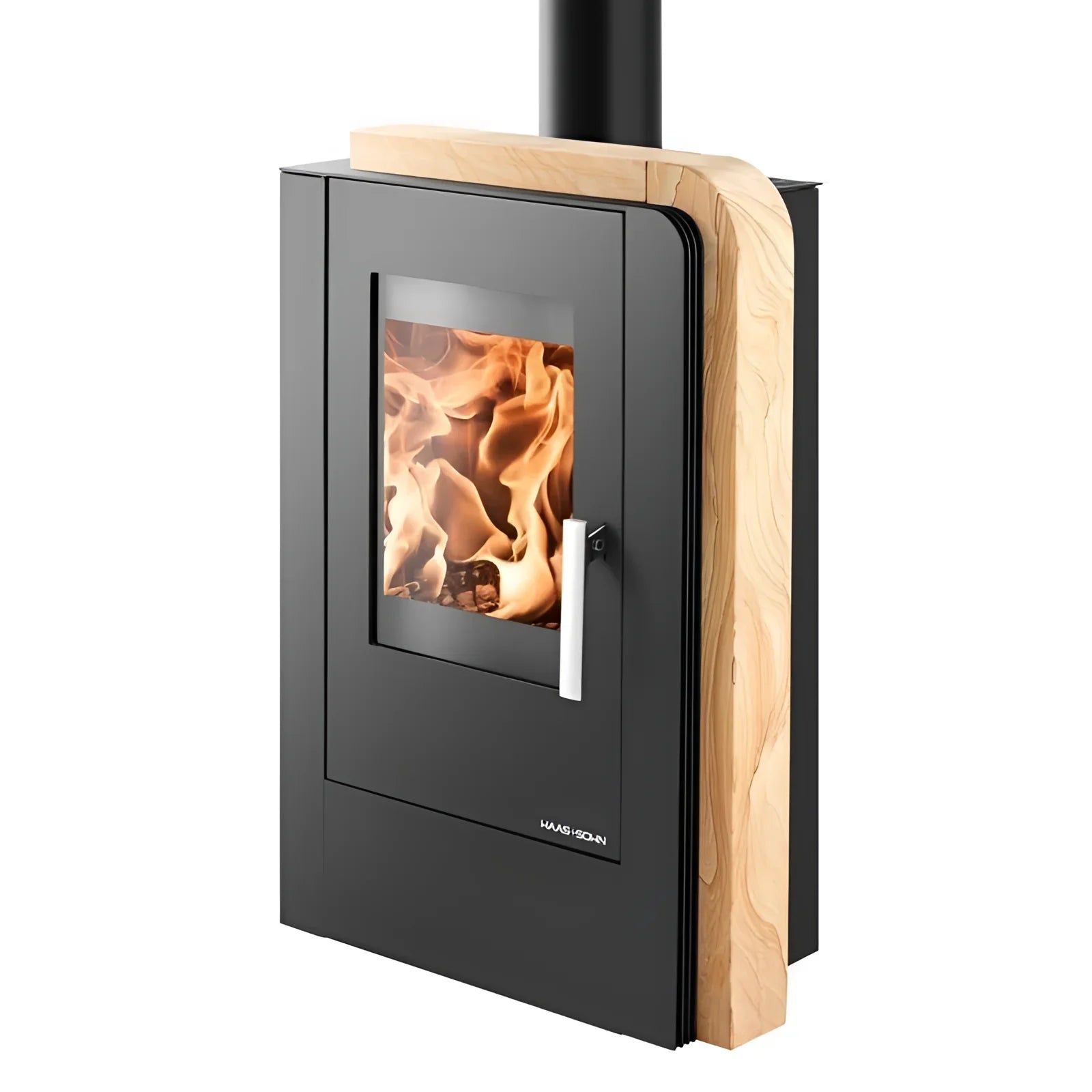 Kaminofen Aruba Easy von Haas + Sohn mit Holzofen, quarzit grau, Easy Control