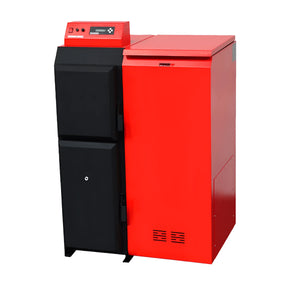 Red and black Thermoflux Pelling pelletkessel mit Hygienespeicher für effiziente heiztechnologie