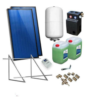 Solarpaket Flachkollektor AMX2.0 4.06 m² für Flachdach.