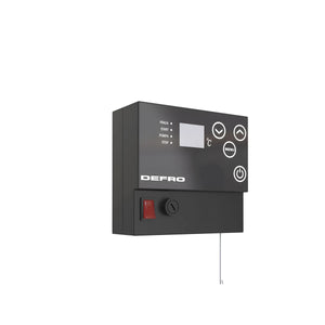 Defro Kontrollpaneel für moderne Heizkessel 🔥 mit Tasten zur Einstellung von Temperatur und Betriebsmodi. 🖥️
