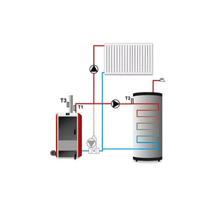 Bild eines Heizsystemdiagramms für eu-81 temperaturregler und technische ausstattung