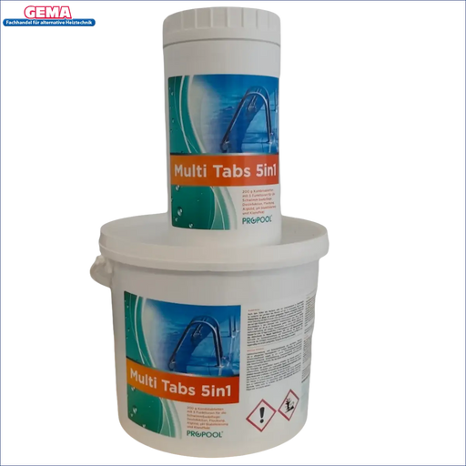 Weiße Pool-Chemikalienbehälter für Chlortabletten in 5-in-1 Poolpflege System