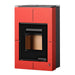 Wasserführender Kaminofen Vario Saporo Manual in rot 🔥 mit 11 kW Leistung für effiziente Heizsysteme.