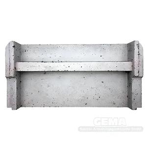 Grauer Betonblock für Viadrus U32 Schamottdüse hinten, robustes Brennraumteil