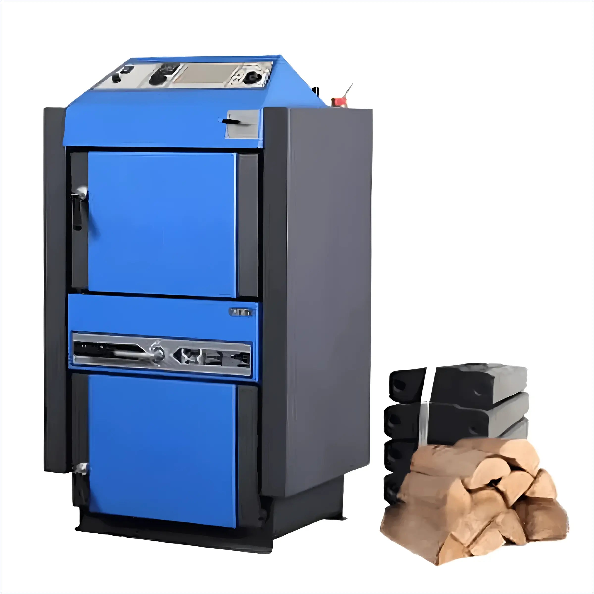 Blaue und graue holzverbrennungsheizung für Kohle und Holz im Produkt Kohlekessel Atmos KC16S
