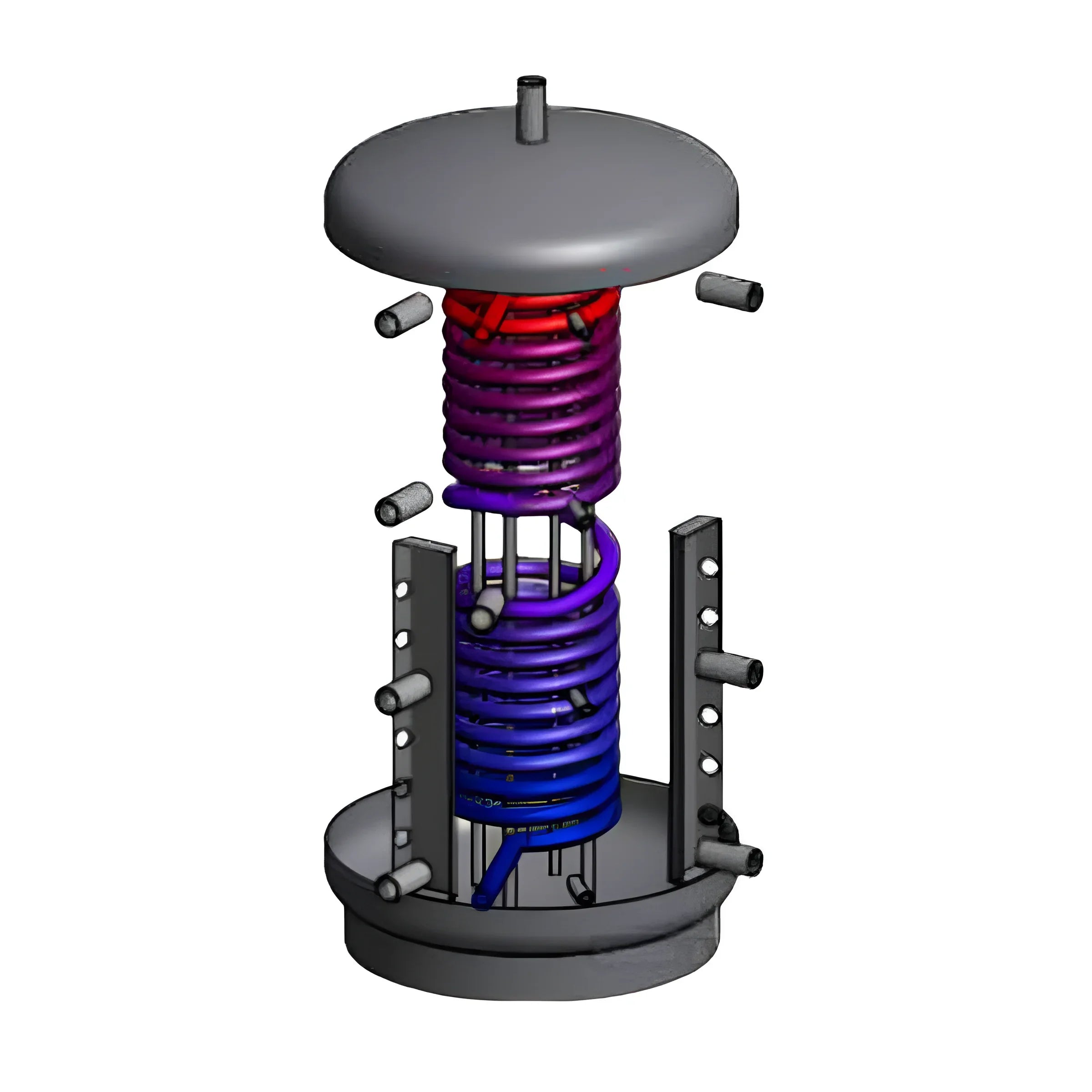 Coil Wärmetauscher mit Temperaturgradient für Hygiene-Frischwasser Kombispeicher FK