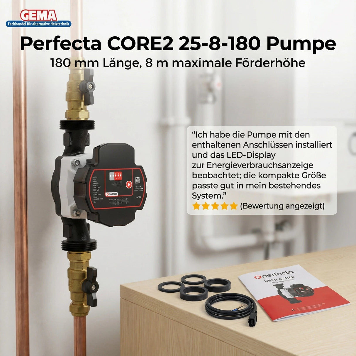 Heizungspumpe Umwälzpumpe 25 - 8 - 180 - GEMA Shop