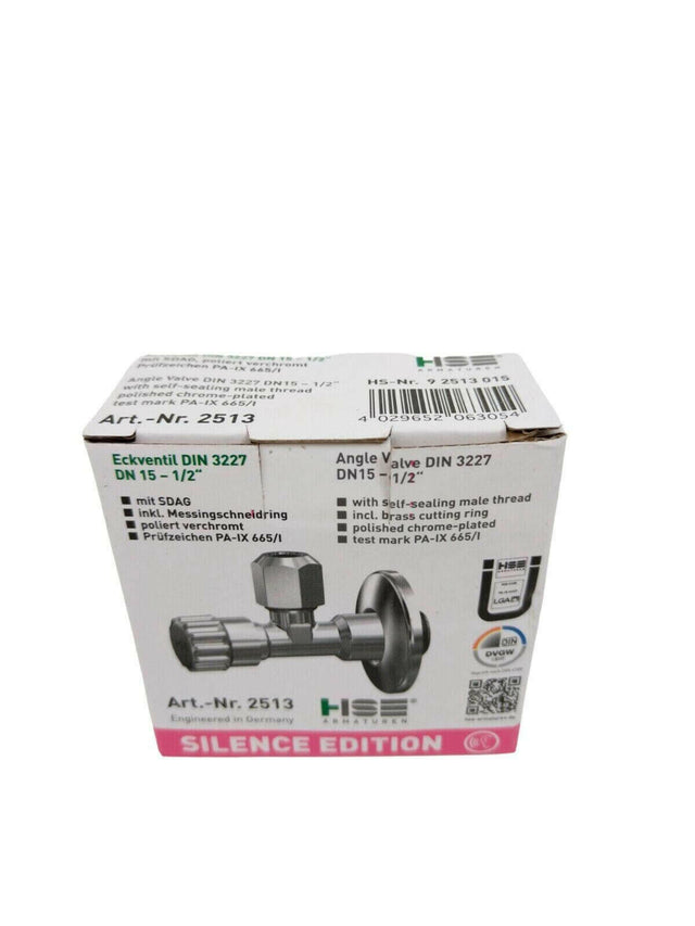 Selbstdichtendes Eckventil Messing verchromt mit Prüfzeichen PA - IX665 - GEMA Shop