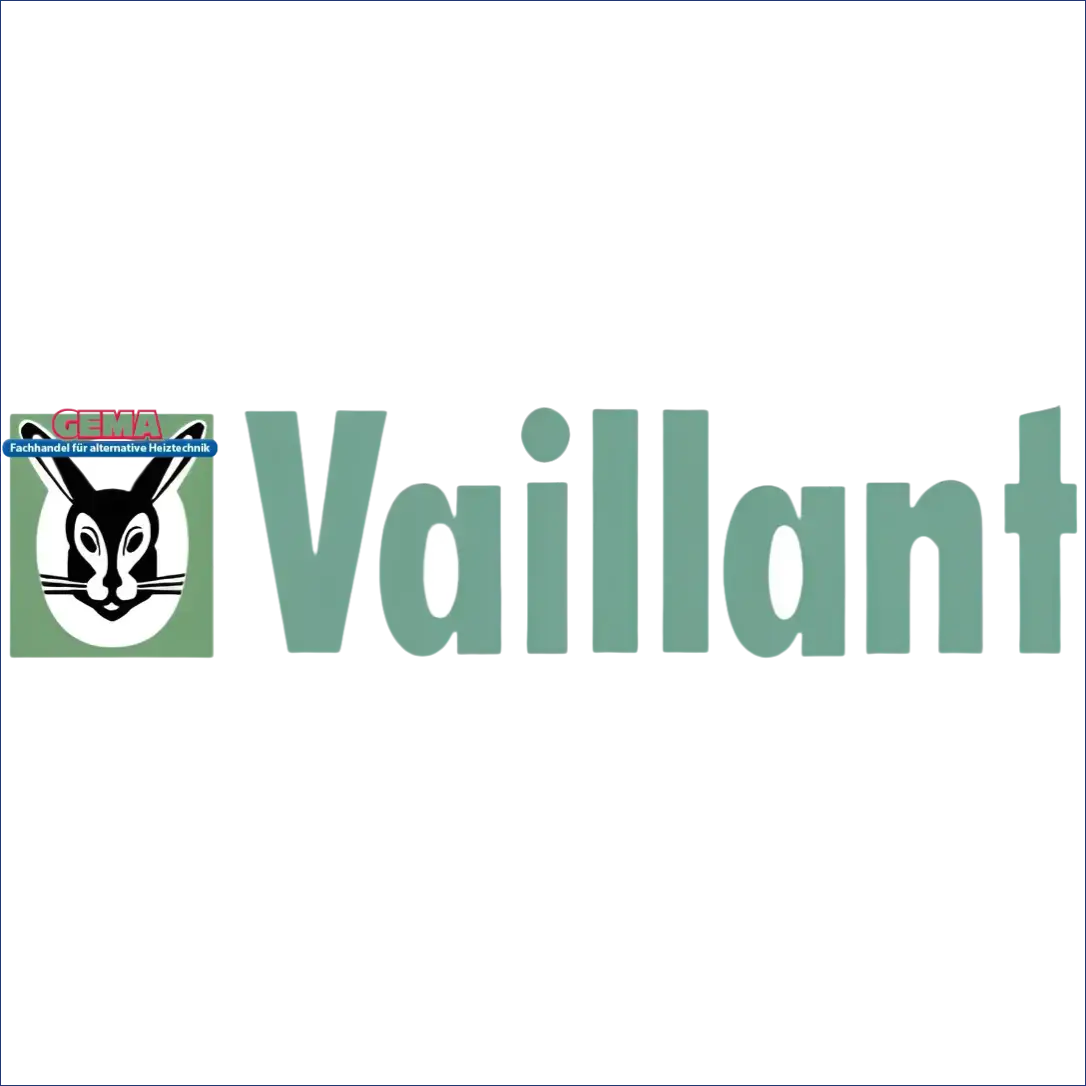 Bild des Vaillant Logos auf einem Boiler mit vaillant ersatzteile und boiler-zubehör