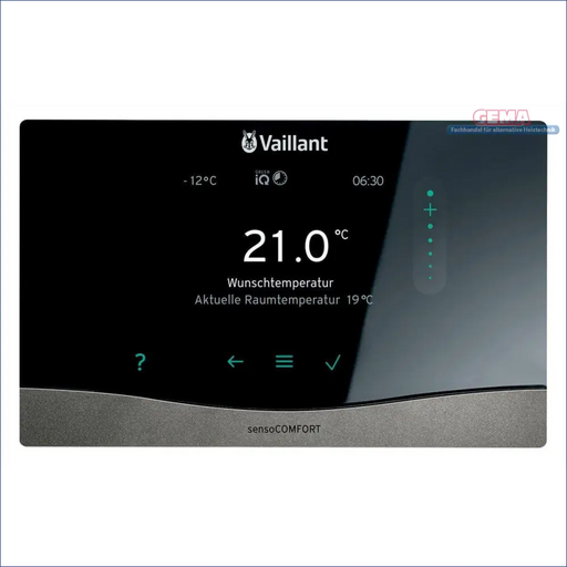 Vaillant sensoCOMFORT Thermostat mit App-Steuerung und TFT-Display für Heizungssteuerung