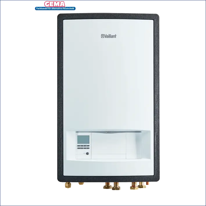 Weiße und graue wandmontierte Wärmepumpe plus klima arotherm split mit Vaillant Hydraulikstation VWL