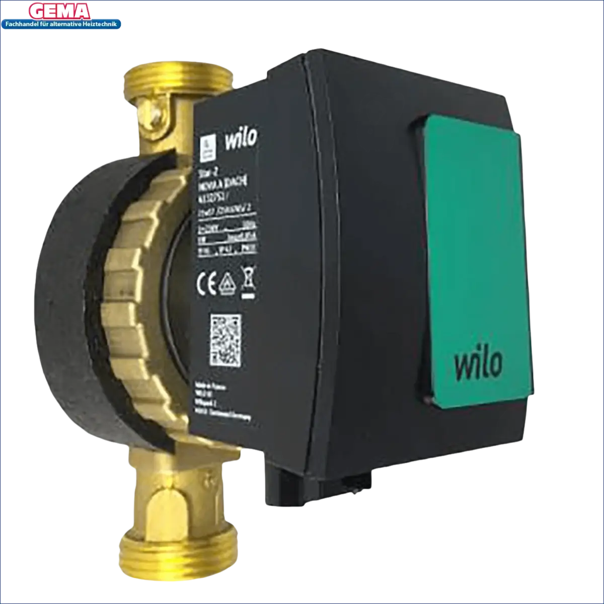 Black und Messing Wasserzirkulationspumpe Wilo Star Z Nova mit blockierstromeffizientem Synchronmotor